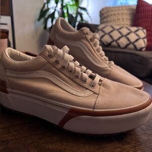 Vans Old Skool Stacked Canvas Shoe | French Oak
